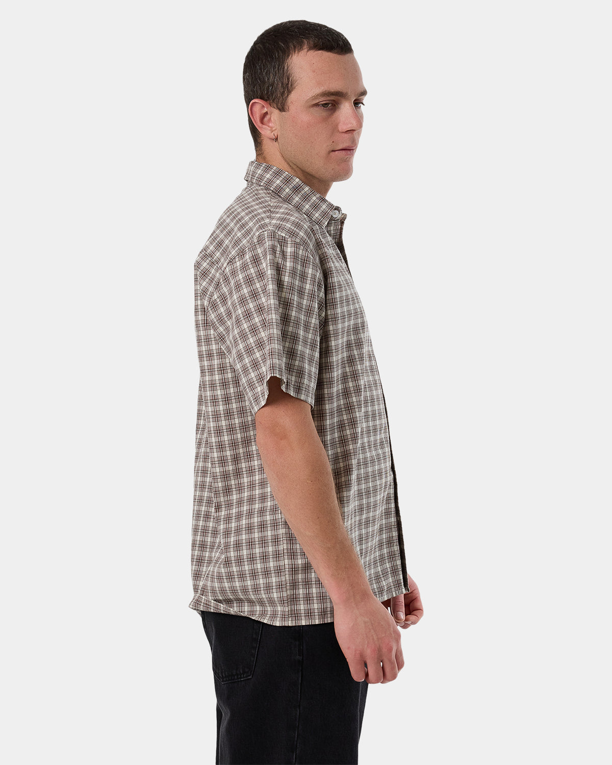 Mens Adorned Check Short Sleeve Shirt