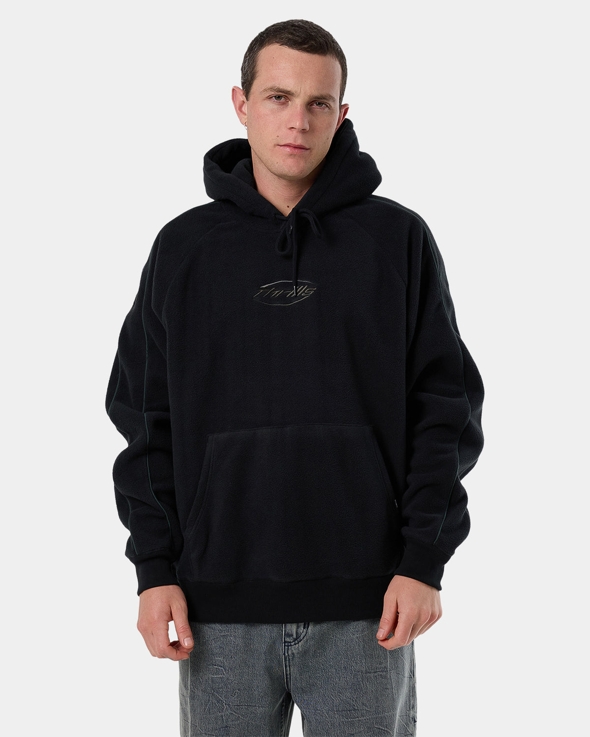 Mens Fortune Favors Raglan Panel Pullover Hoodie