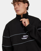 SPLIT DECISIONS QUARTER ZIP FLEECE BLK1