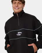 SPLIT DECISIONS QUARTER ZIP FLEECE BLK1
