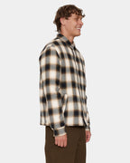 STAGGER CROPPED FLANNEL JACKET BLK1