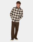 STAGGER CROPPED FLANNEL JACKET BLK1