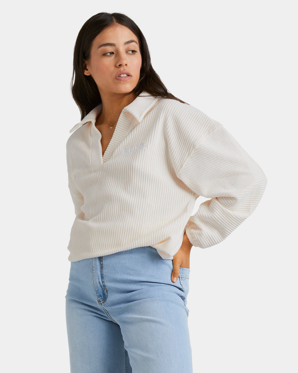Womens Good Day 2 Polo Long Sleeve Shirt