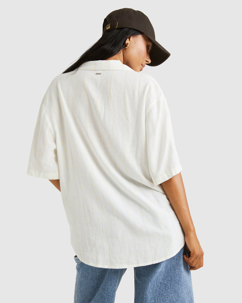 Womens Beat Stripe Short Sleeve Short Sleeve Shirt