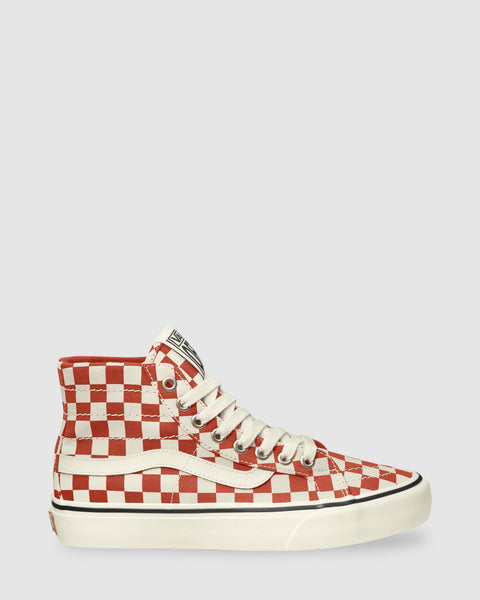 Checkered Vans Red And White Sk8 Hi VANS Men SK8-Hi Mixed Check