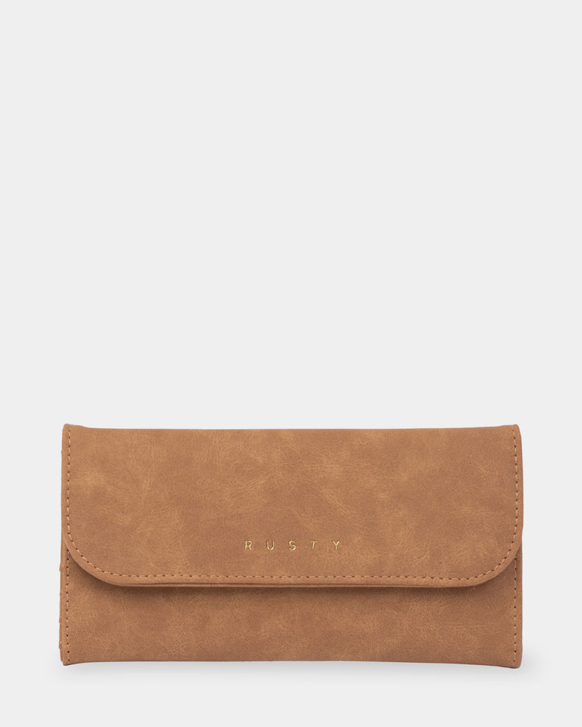 Womens Arie Suede Flap Leather Wallet