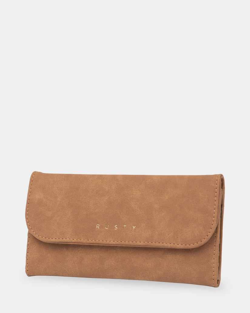 Womens Arie Suede Flap Leather Wallet