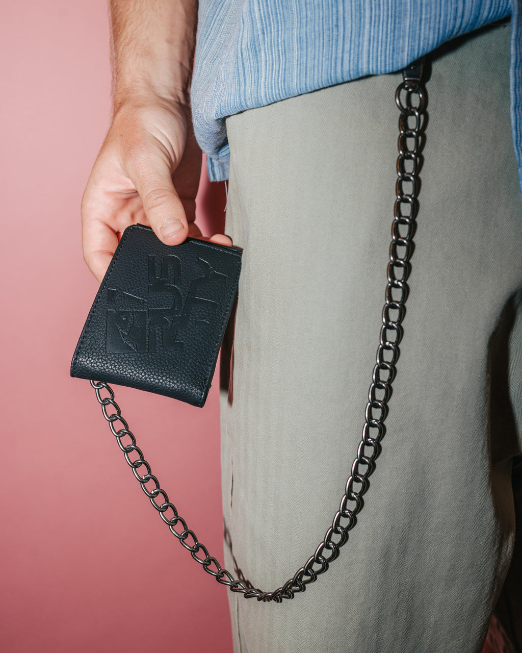 Mens District Chain Leather Wallet