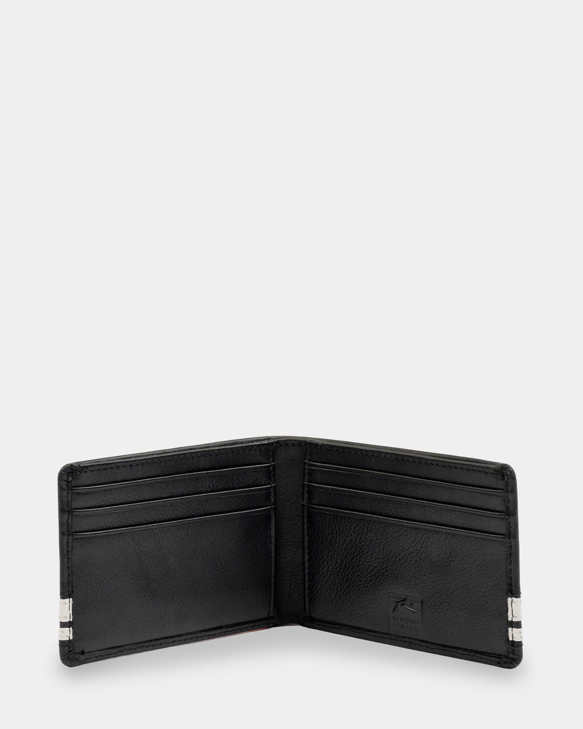 Mens White Lines Leather Wallet