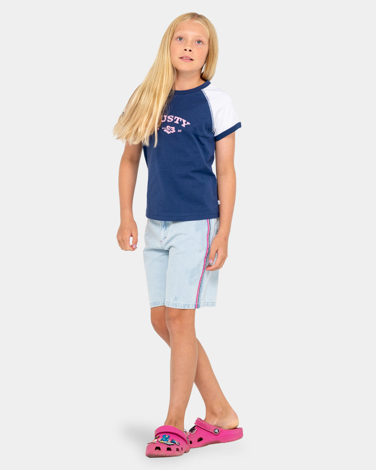 Girls 8-14 Flip Girl Low Rise Denim Shorts
