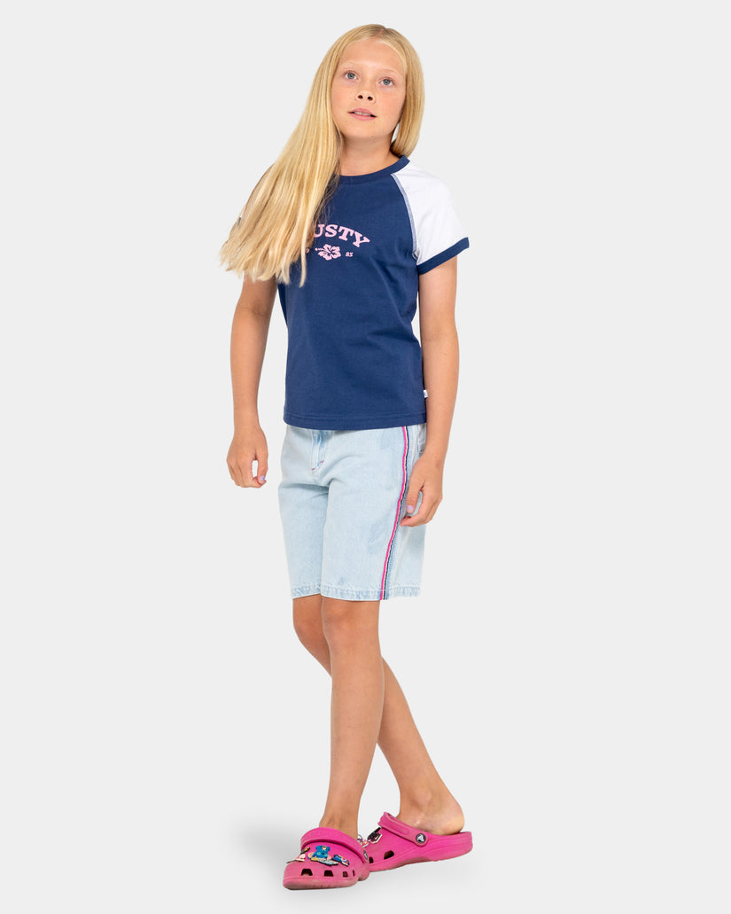 Girls 8-14 Flip Girl Low Rise Denim Shorts