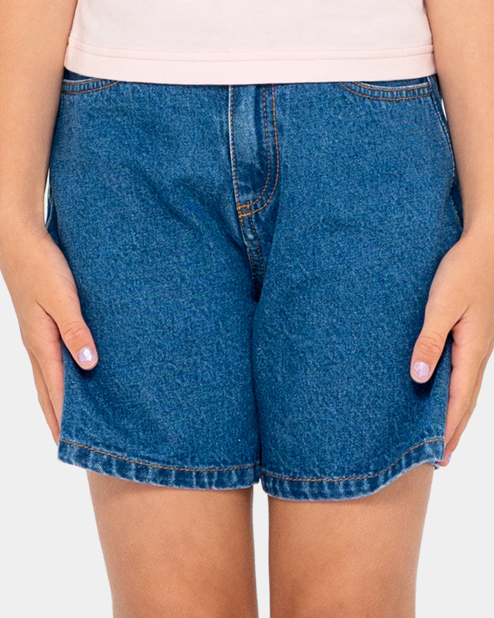 Girls 8-14 Cyprus High Denim Shorts