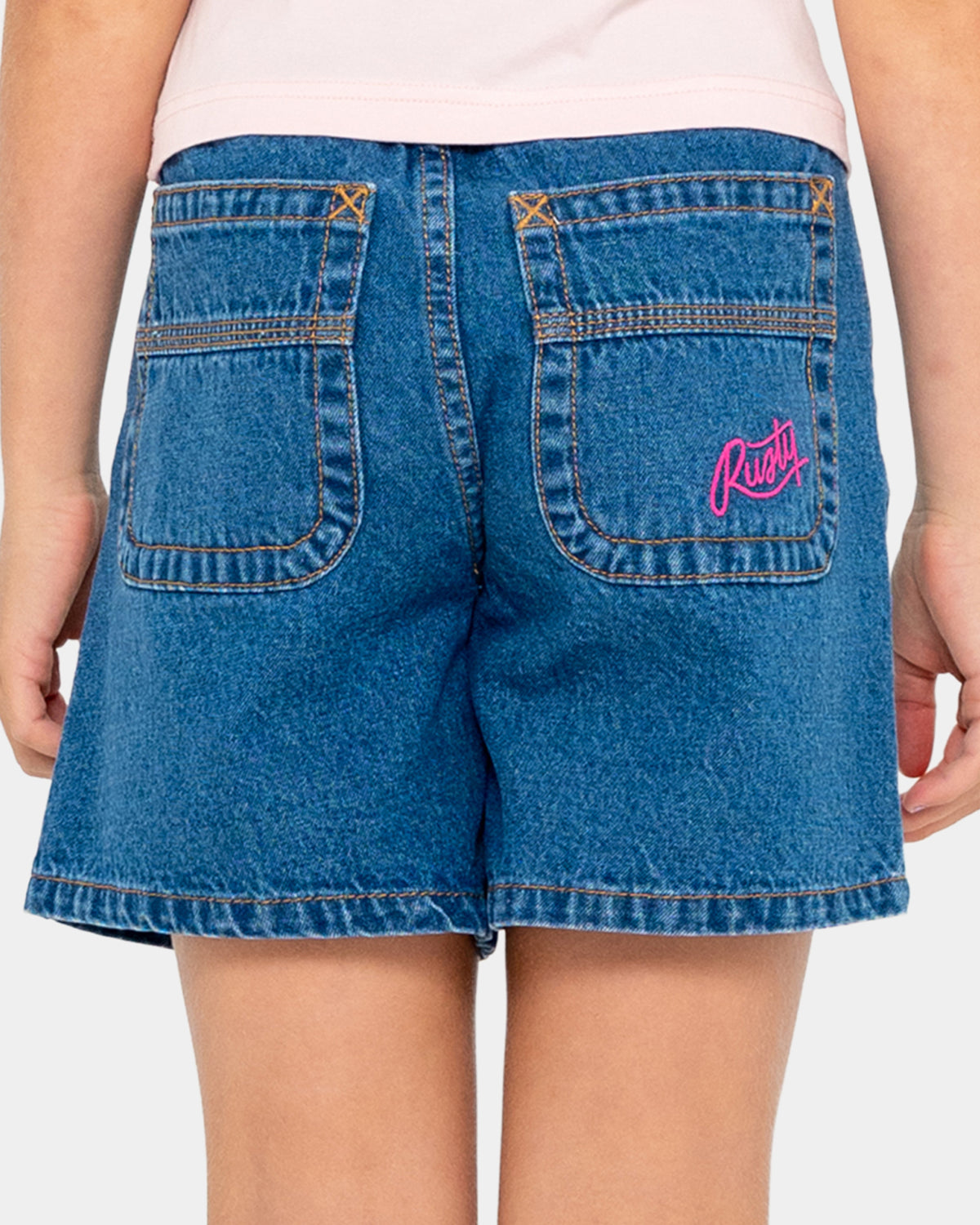 Girls 8-14 Cyprus High Denim Shorts