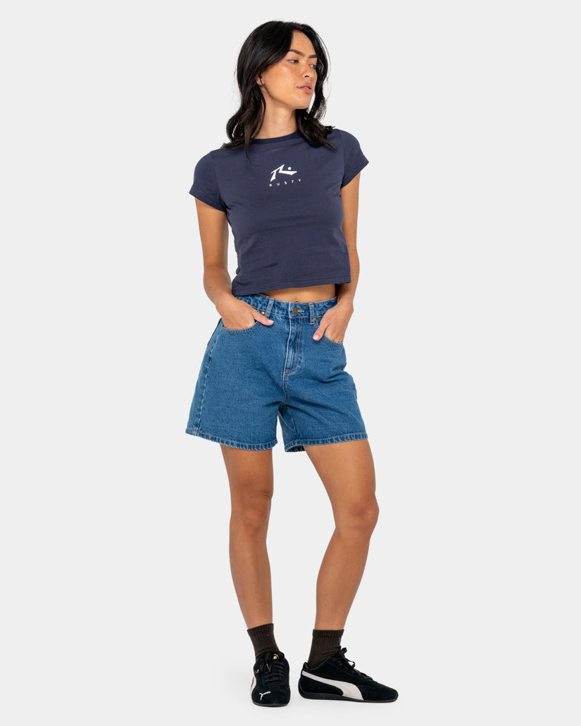 Womens Cyprus High Denim Shorts