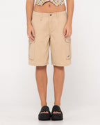 WOMENS TANK GIRL LOW RISE LOOSE FIT CARGO SHORTS