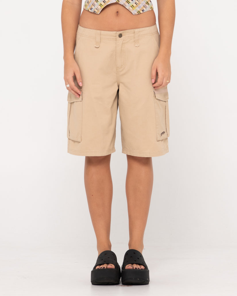 WOMENS TANK GIRL LOW RISE LOOSE FIT CARGO SHORTS