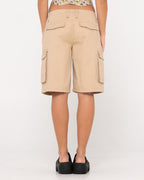 WOMENS TANK GIRL LOW RISE LOOSE FIT CARGO SHORTS