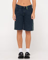 WOMENS FLIP MOMMY LOW RISE WIDE LEG DENIM SHORTS