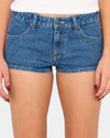 Womens Flip Mommy Low Rise Micro Denim Shorts