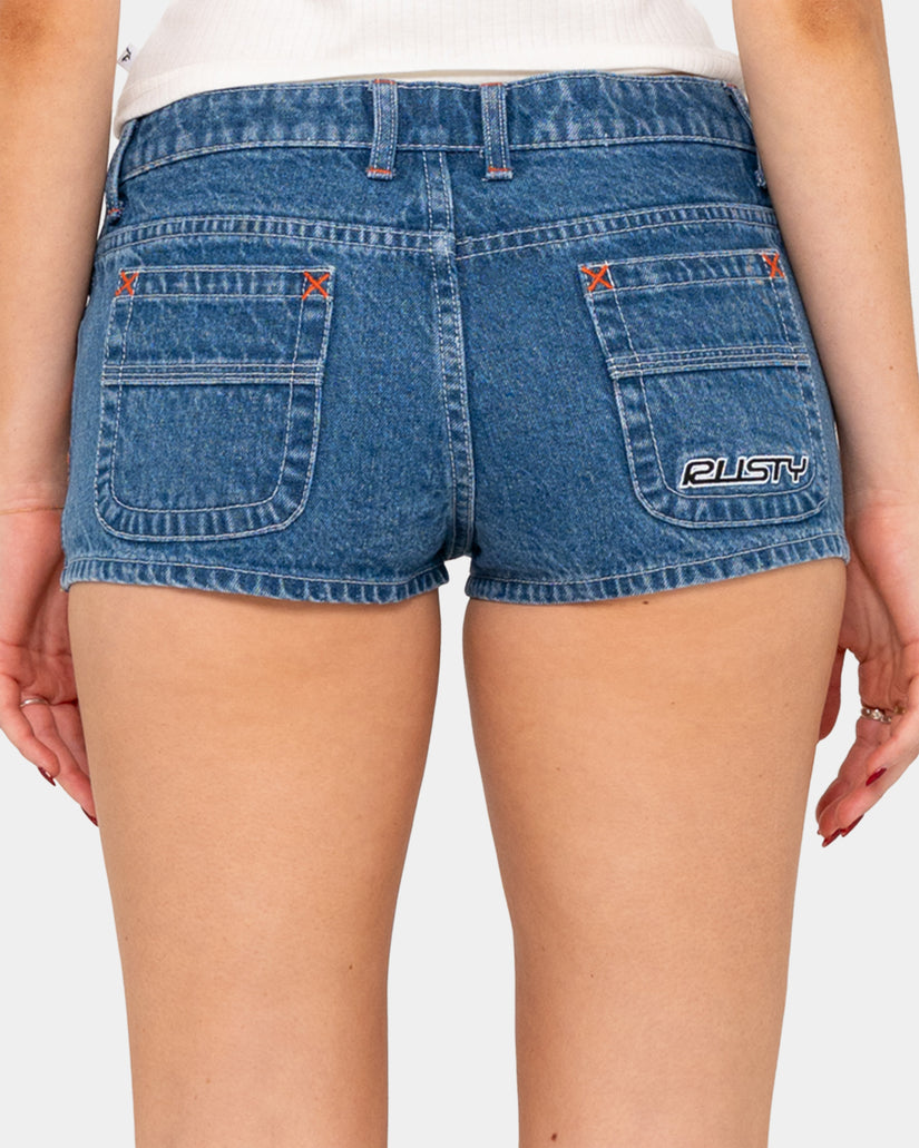 Womens Flip Mommy Low Rise Micro Denim Shorts