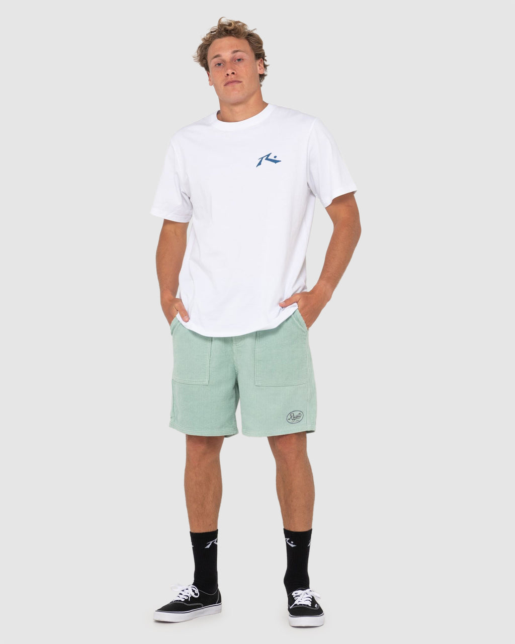 MENS 8 WALE 20" WORKWEAR ELASTIC SHORTS