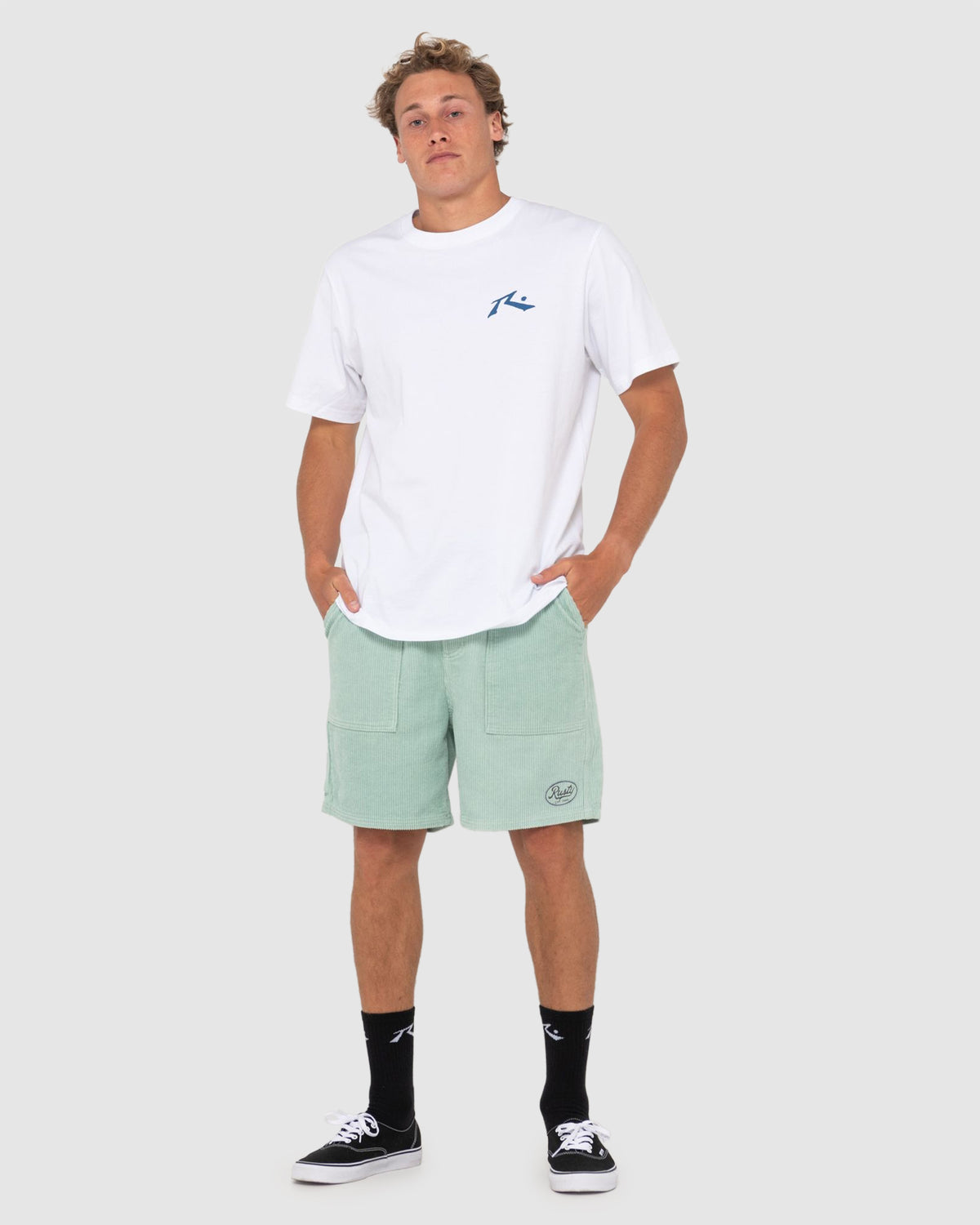 MENS 8 WALE 20" WORKWEAR ELASTIC SHORTS