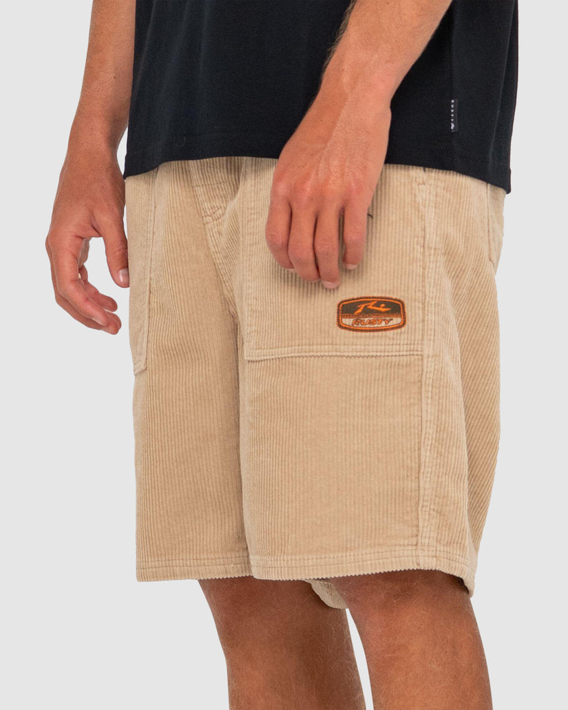 MENS 8 WALE WORKWEAR ELASTIC SHORTS