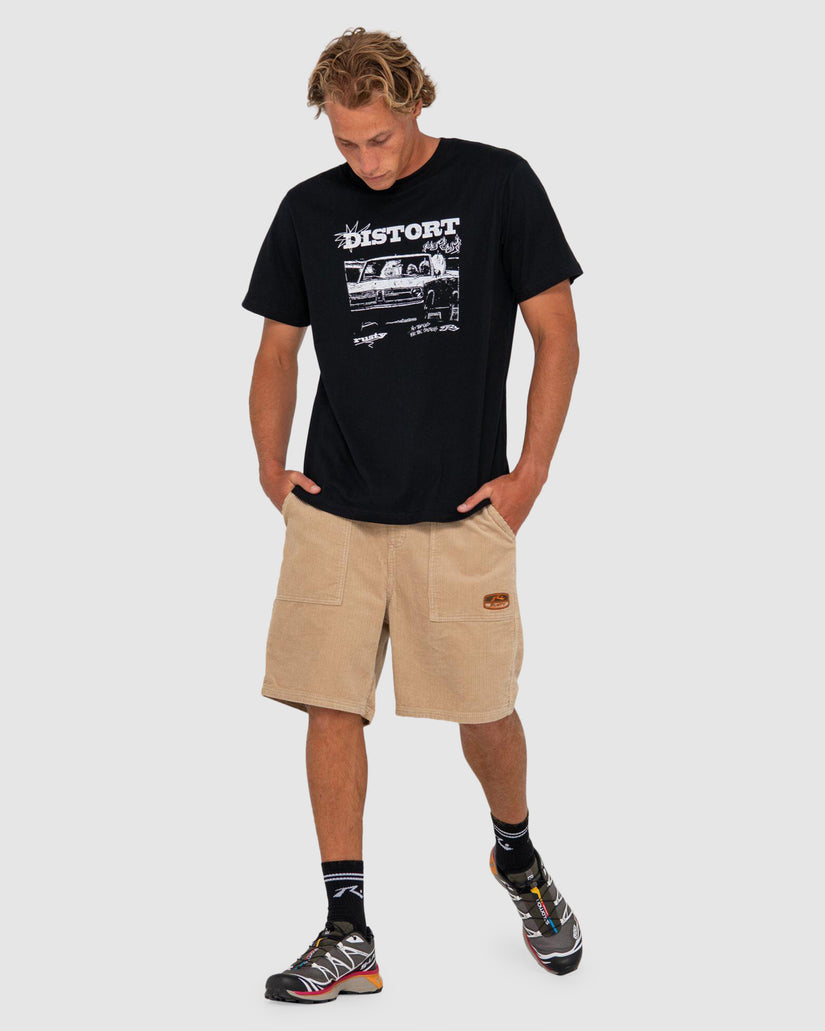MENS 8 WALE WORKWEAR ELASTIC SHORTS