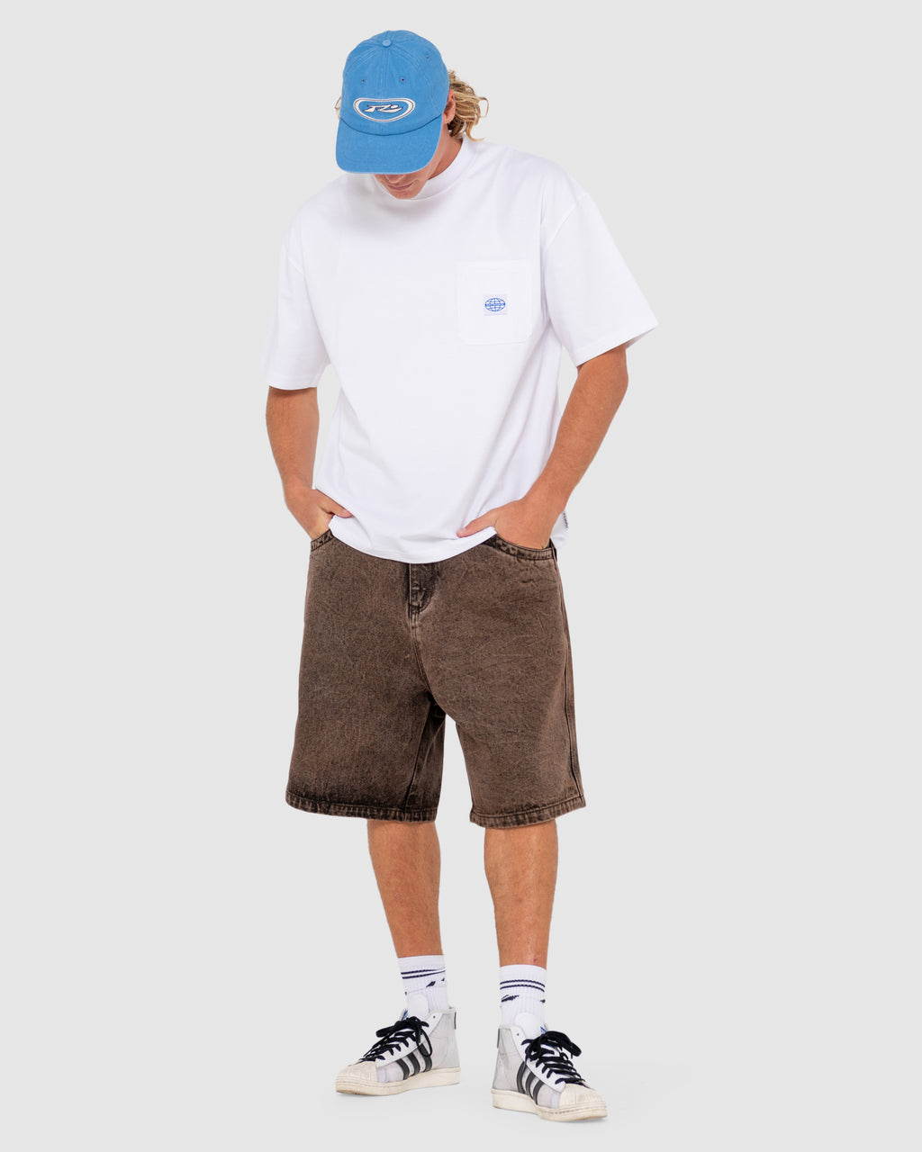 MENS R DOT BAGGY OVERDYE WALK SHORTS