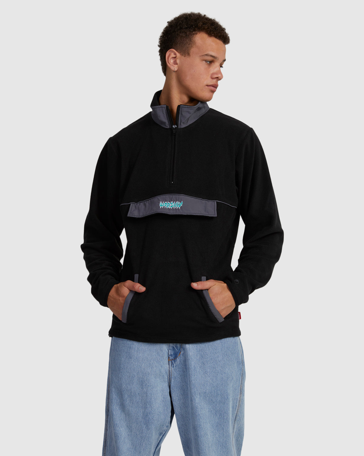 MENS THUNDERSTRUCK QUARTER ZIP FLEECE JUMPER