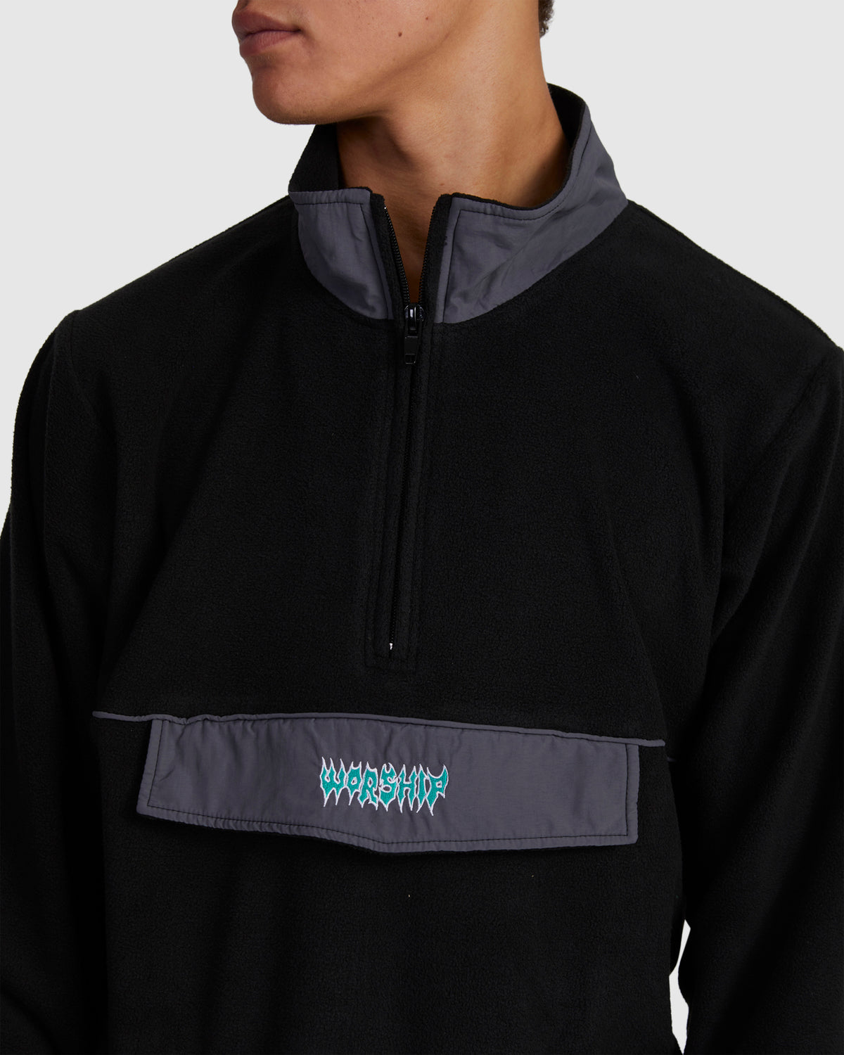 MENS THUNDERSTRUCK QUARTER ZIP FLEECE JUMPER