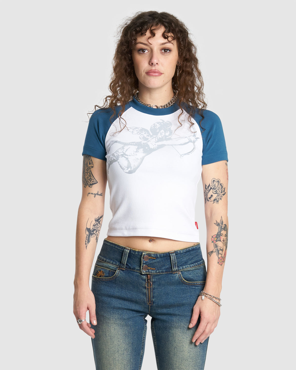 WOMENS CHERUB SLIM RAGLAN T-SHIRT