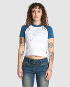 WOMENS CHERUB SLIM RAGLAN T-SHIRT