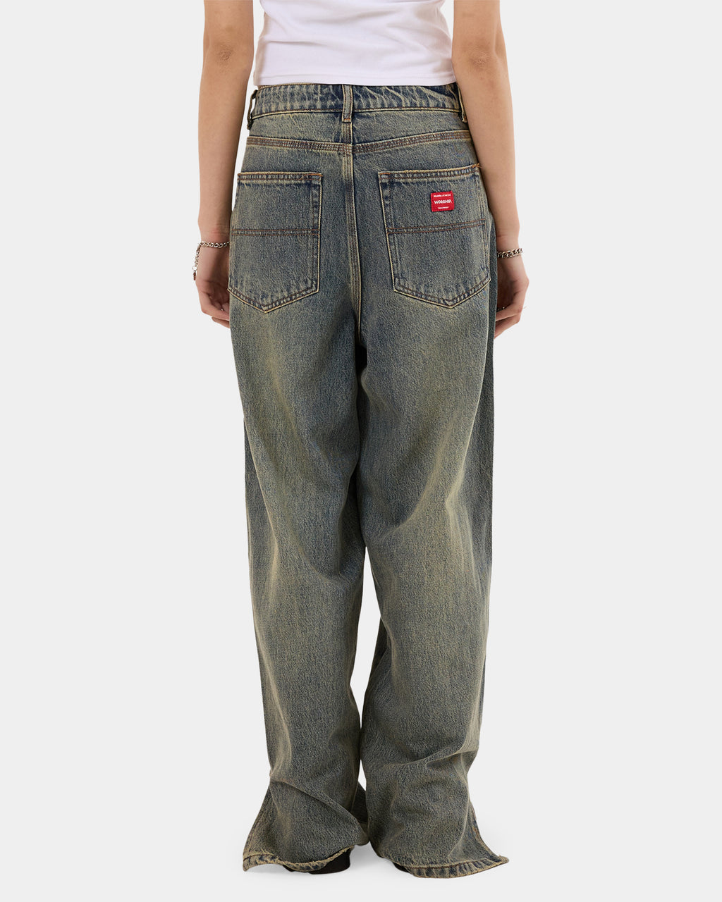 Womens Messenger Big Baggy Denim Jeans