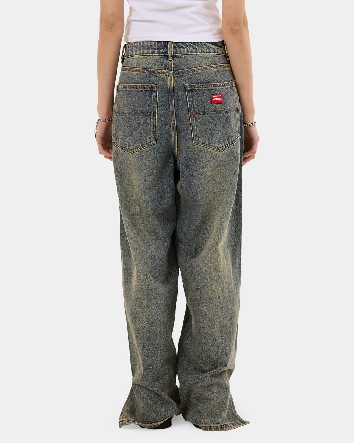 Womens Messenger Big Baggy Denim Jeans