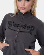 Womens Treasured Y2K Zip Fleece Jacket