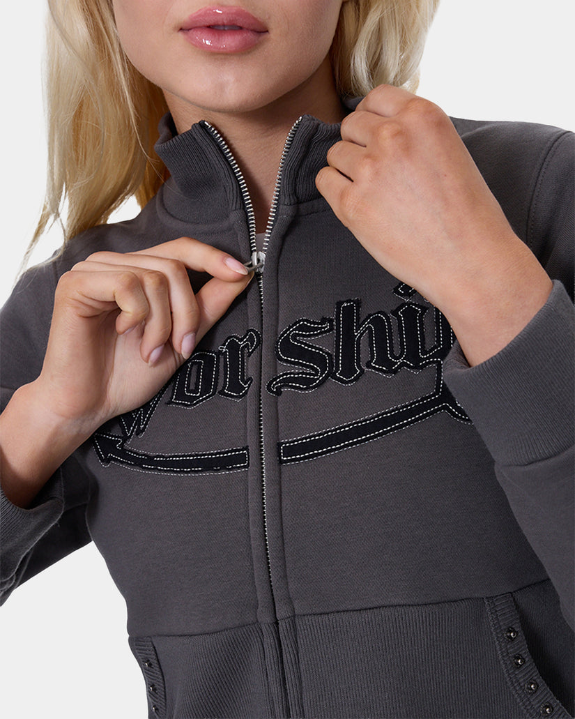 Womens Treasured Y2K Zip Fleece Jacket