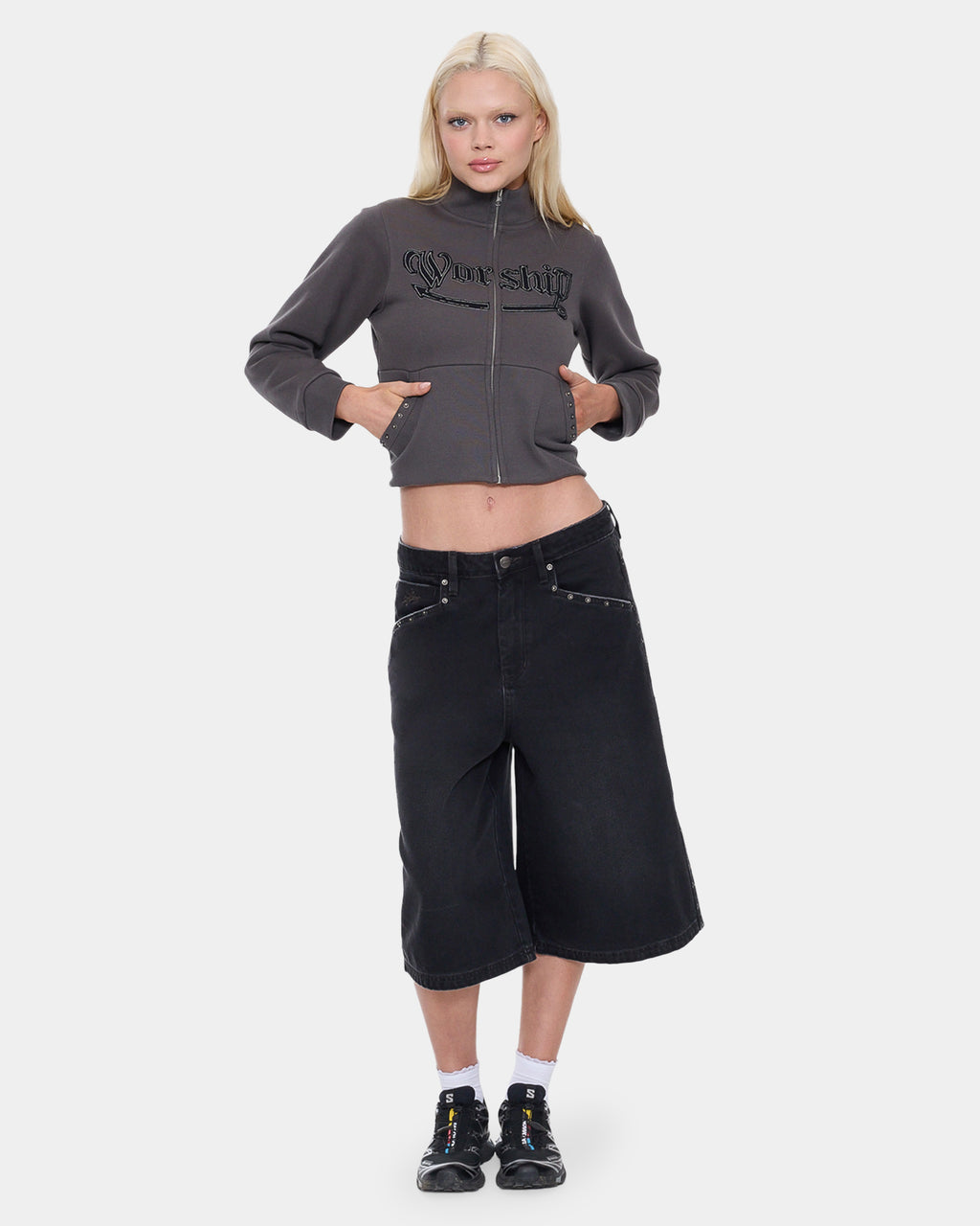 Womens Treasured Y2K Zip Fleece Jacket