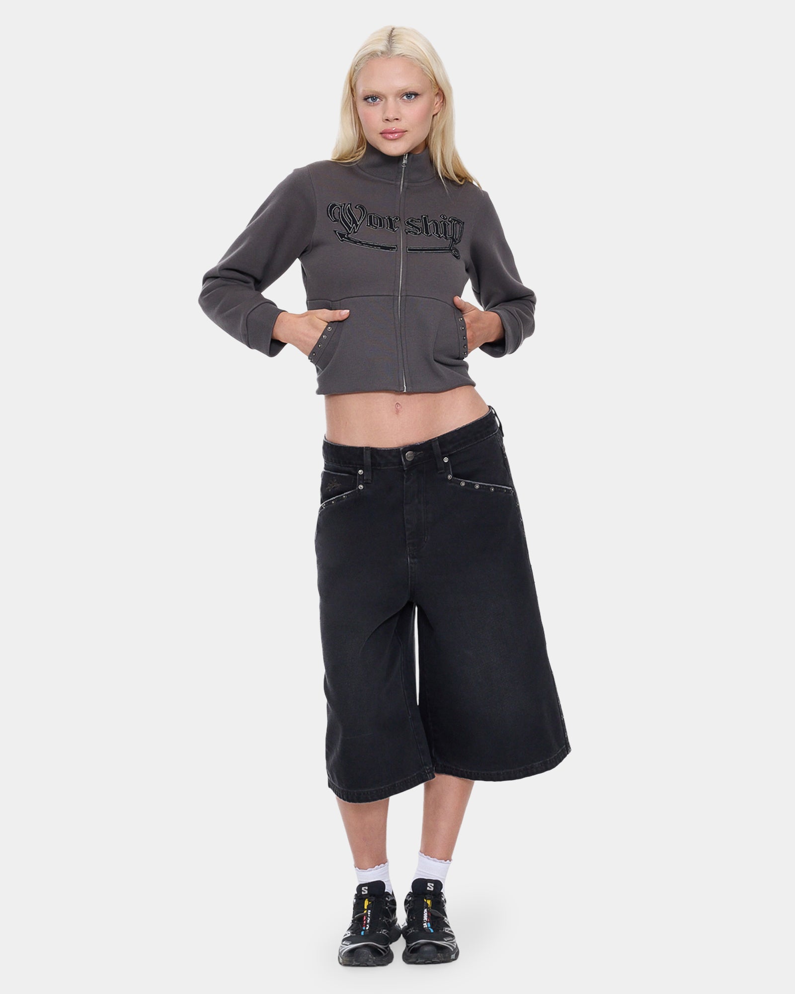 Womens Treasured Y2K Zip Fleece Jacket