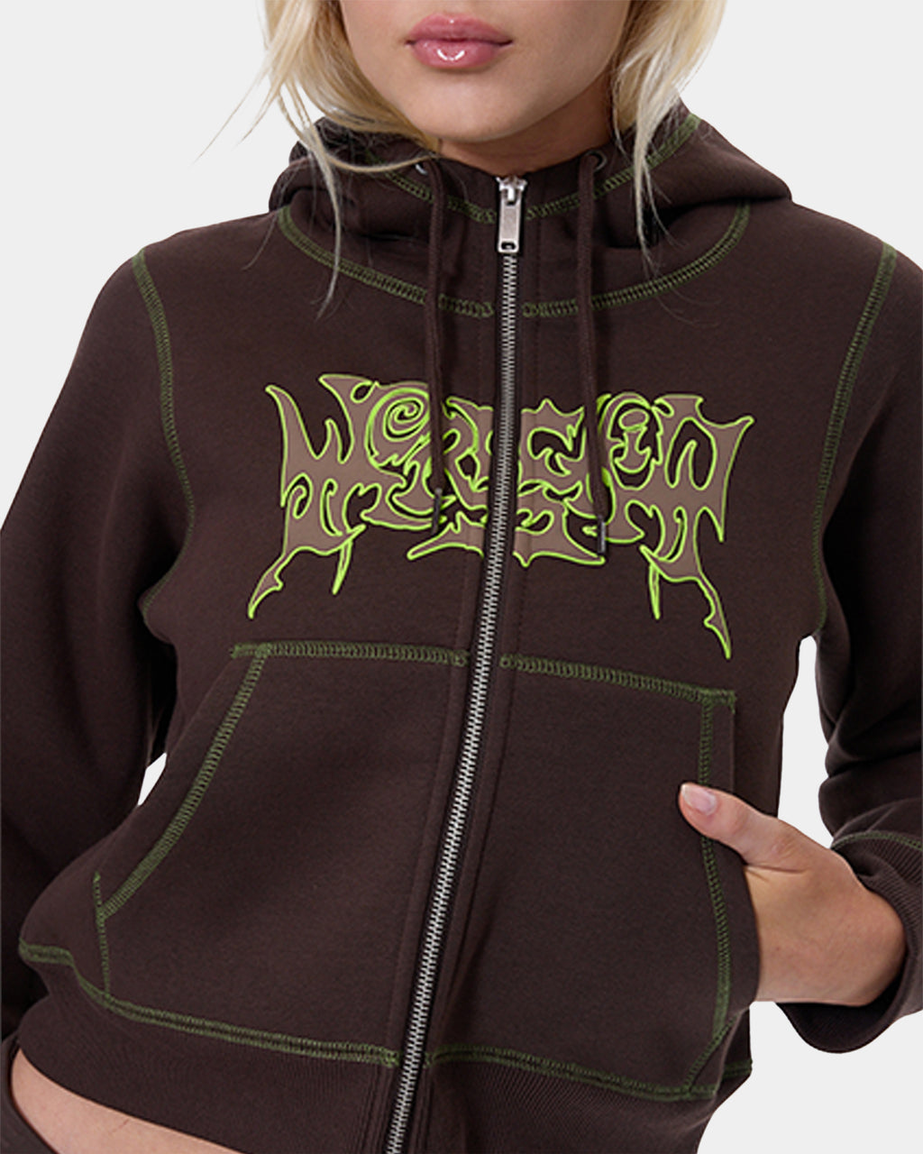 Womens Trouble Zip Fleece Jacket