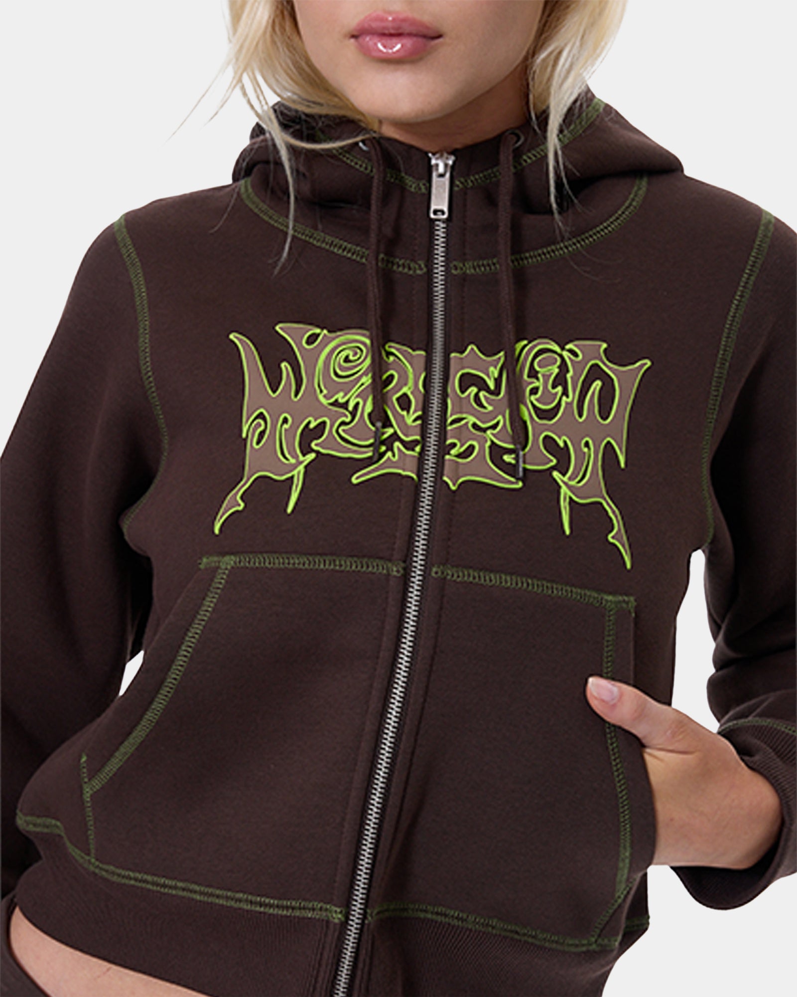 Womens Trouble Zip Fleece Jacket