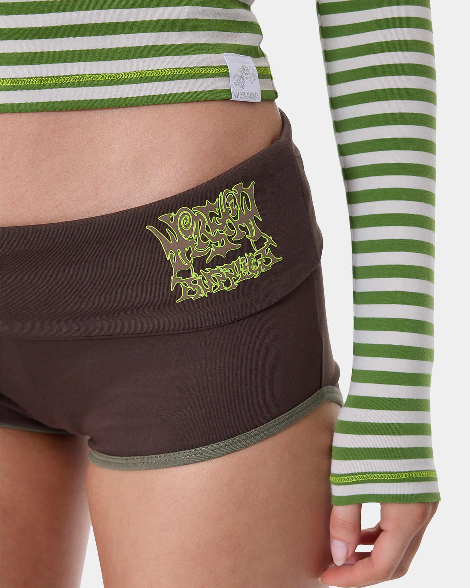Womens Trouble Booty Elastic Waist Shorts