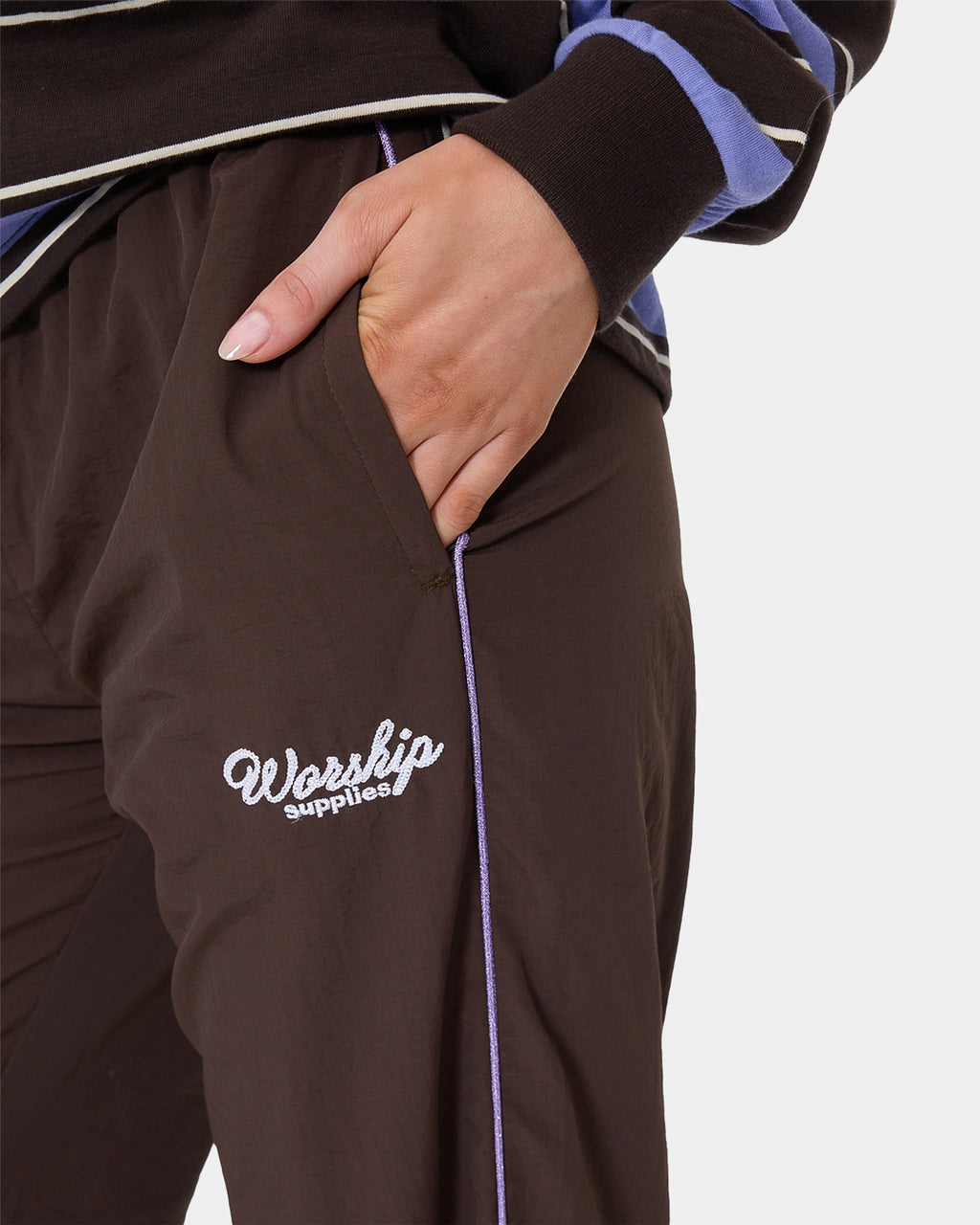 Womens Coed Nylon Track Pants