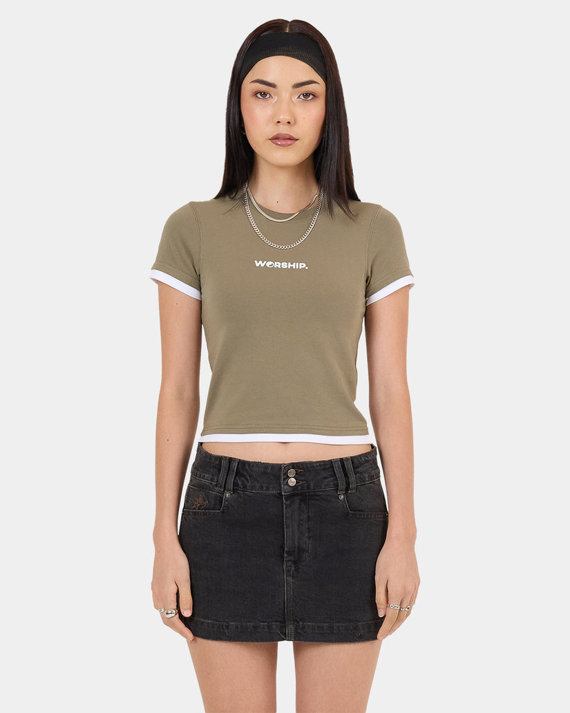 Womens Core Slim Fit Contrast T-Shirt