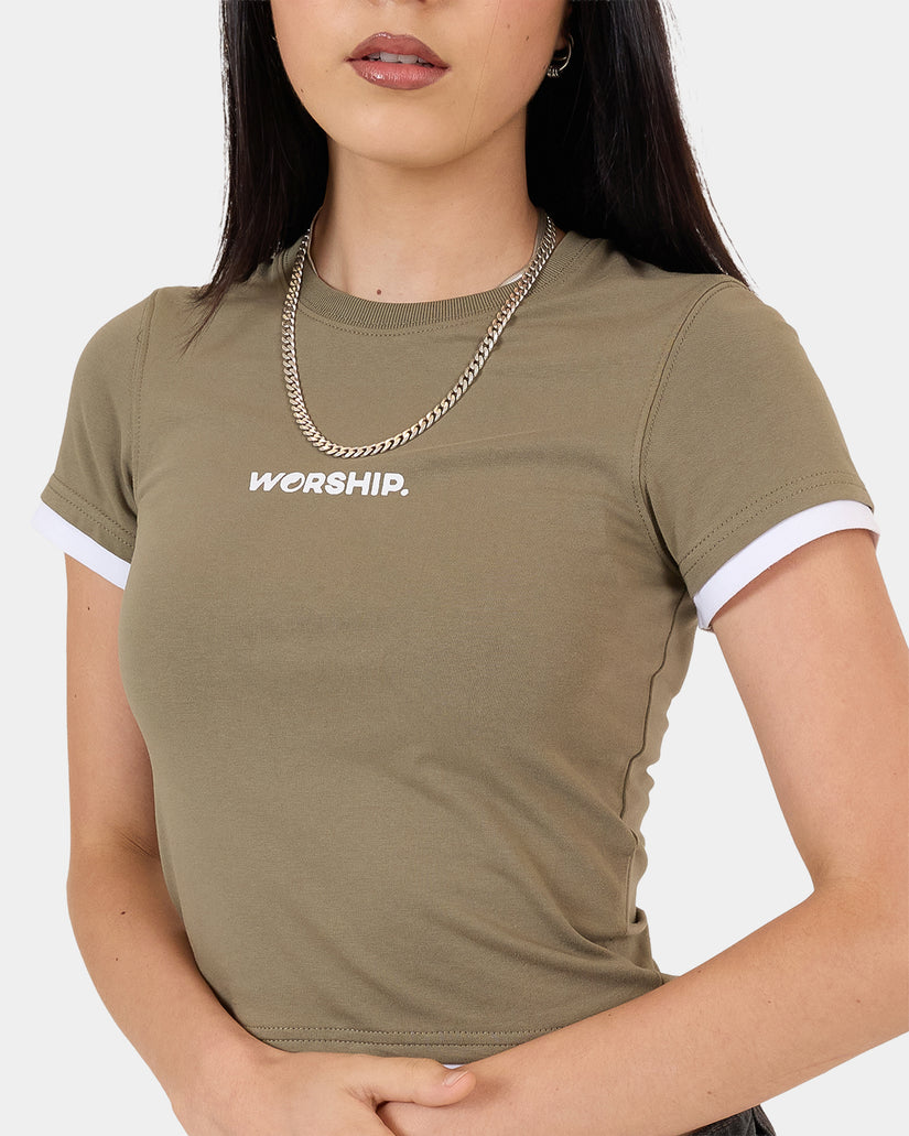 Womens Core Slim Fit Contrast T-Shirt