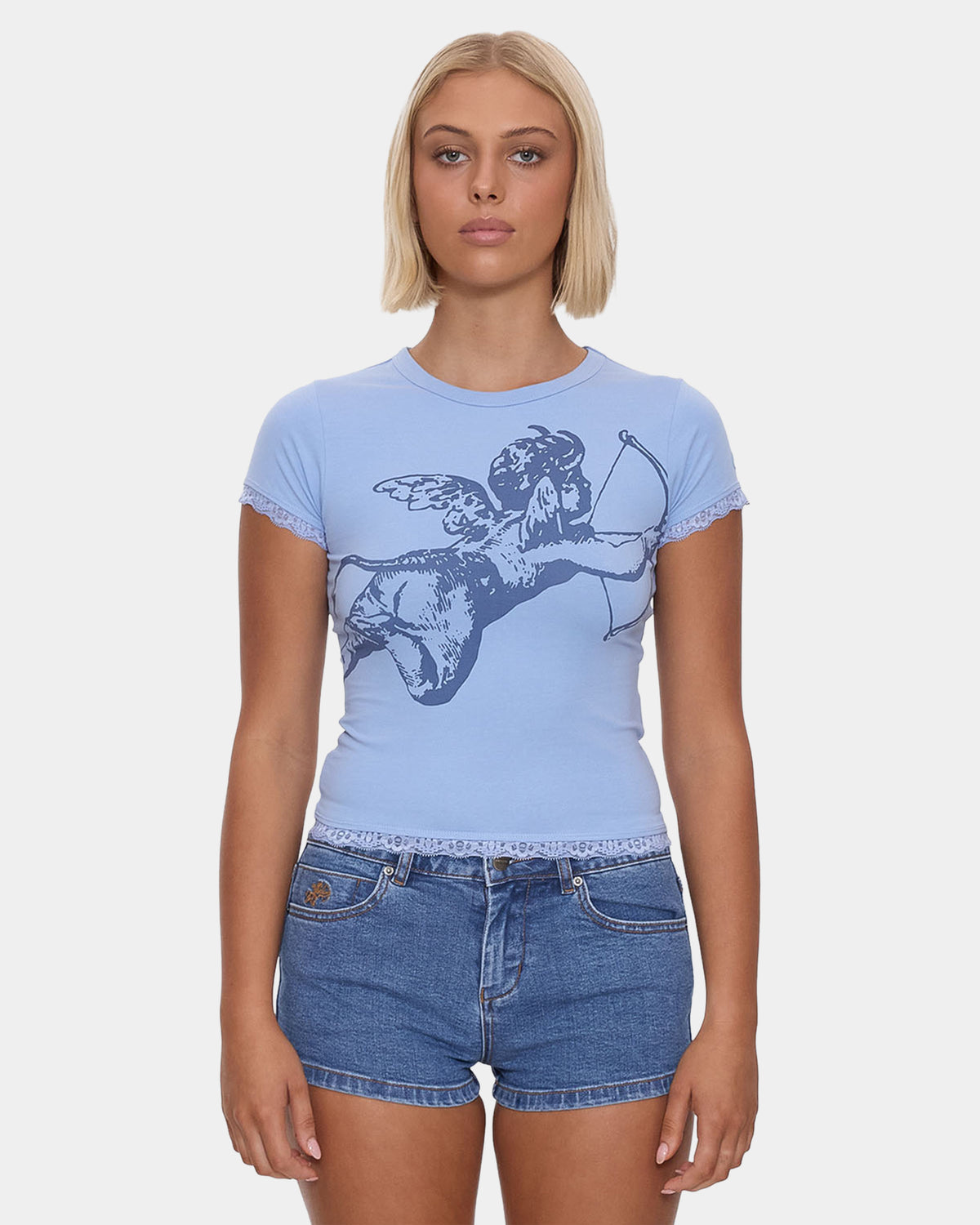 Womens Cherub Lace Cap T-Shirt