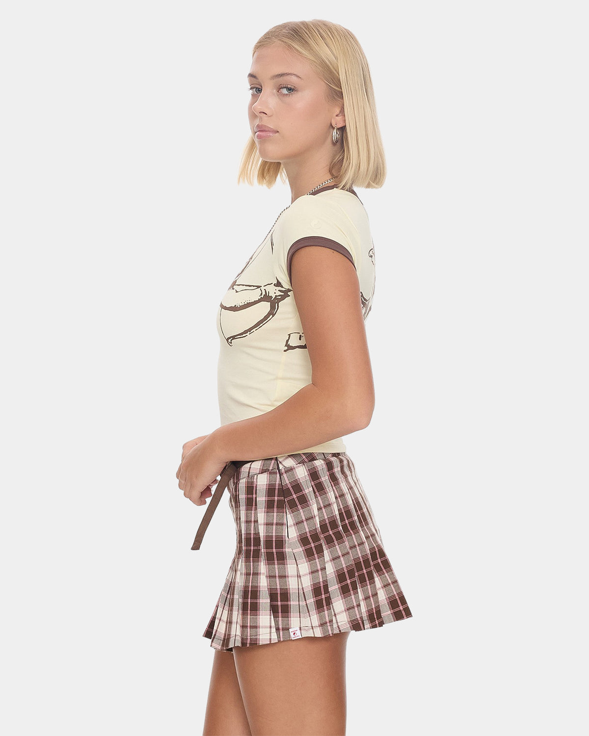 Womens Cherub Cap Sleeve Ringer T-Shirt