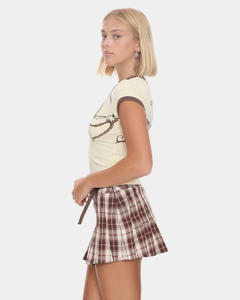 Womens Cherub Cap Sleeve Ringer T-Shirt