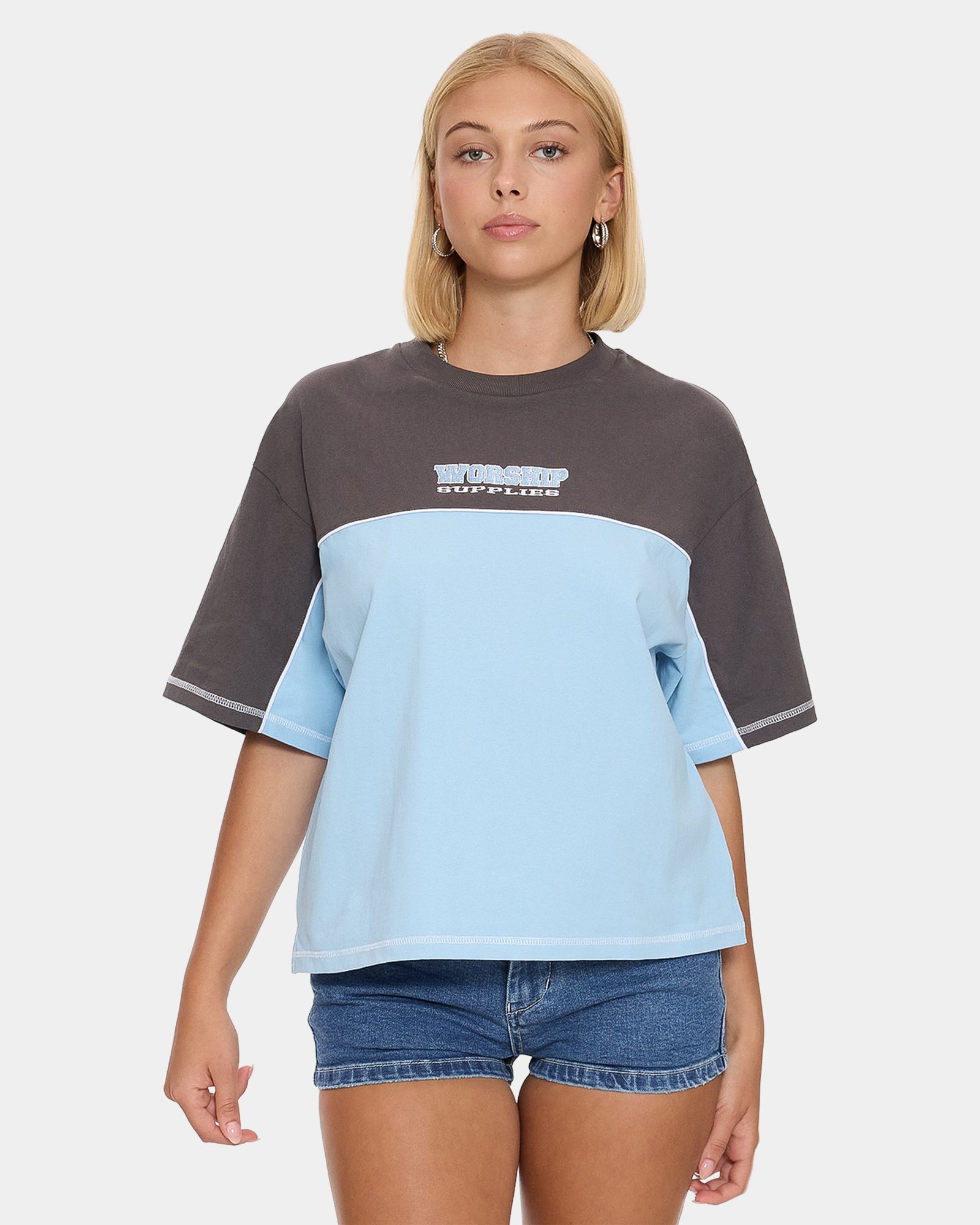 Womens Belter Panelled Box Fit T-Shirt
