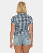 Womens Checkmate Baby Short Sleeve Shirt